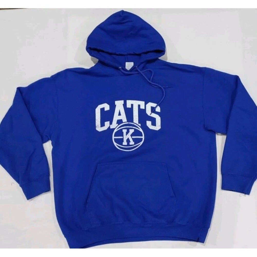 University Of Kentucky Wildcats Basketball Hoodie Sweatshirt Blue Adult Size XL
